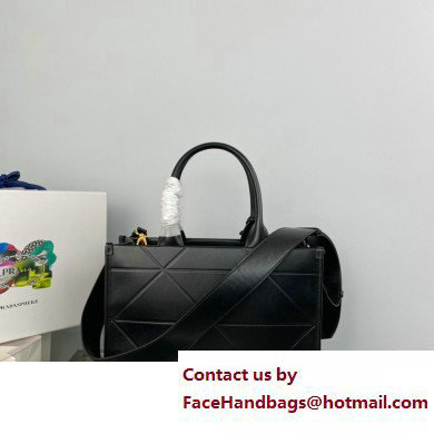 Prada Small leather Symbole bag with topstitching 1BA379 Black 2023