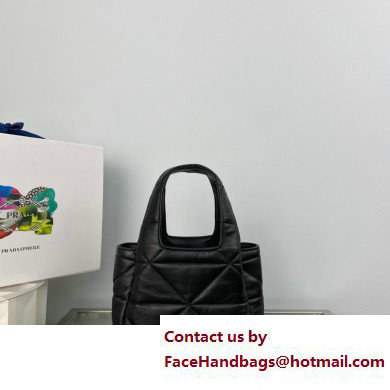 Prada Small nappa-leather tote bag with topstitching 1BG451 Black 2023