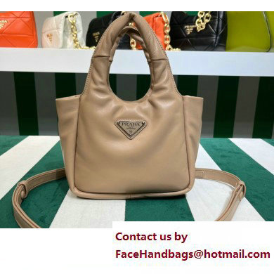Prada Small padded Soft nappa-leather bag 1BA359 Beige 2023
