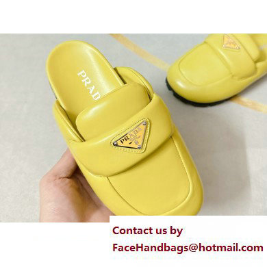 Prada Soft padded nappa leather sabots 1S084N Yellow 2023