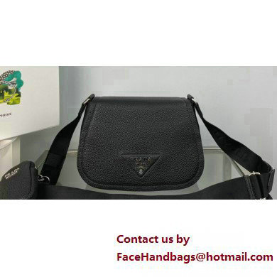 Prada leather shoulder Bag 1BD293 Black 2023