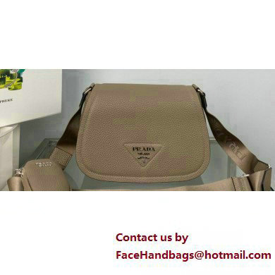 Prada leather shoulder Bag 1BD293 Gray 2023