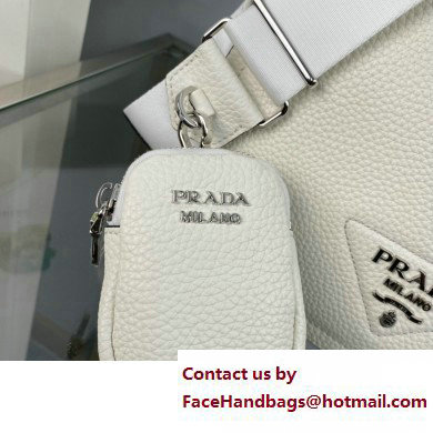 Prada leather shoulder Bag 1BD293 White 2023