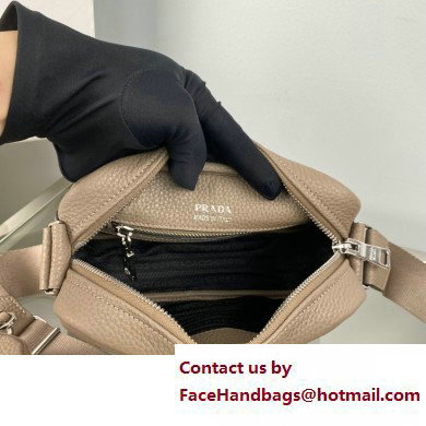 Prada leather shoulder Bag 1BH182 Gray 2023