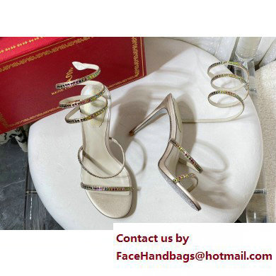 Rene Caovilla Cleo Thin-heeled 9.5cm crystal gold Sandals