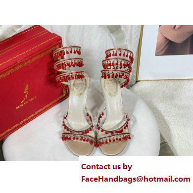 Rene Caovilla Heel 9.5cm Chandelier Crystal Jewel Sandals 11