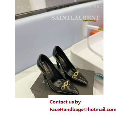 Saint Laurent Heel 10.5cm Severine Pumps Patent Black