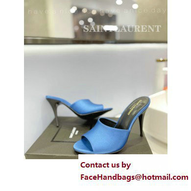 Saint Laurent Heel 10cm La 16 Mules Blue