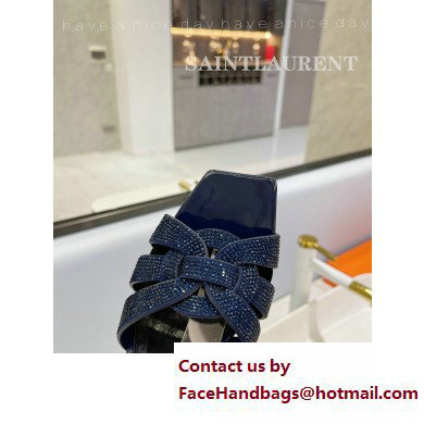 Saint Laurent Heel 6.5cm Tribute Sandals in Crystal Blue