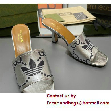 adidas x Gucci women's slide sandal silver 2023