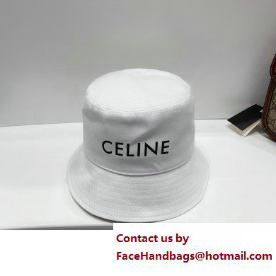 celine logo printed bucket hat white 2023