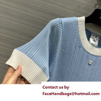 chanel BLUE knitwear T-shirt 2023