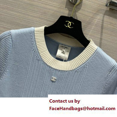 chanel BLUE knitwear T-shirt 2023