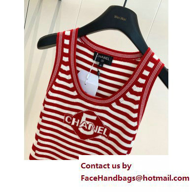 chanel red stripped NO.5 VEST 2023 SPRING
