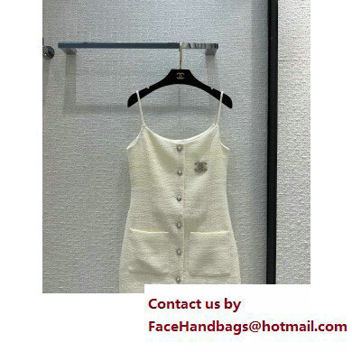 chanel white tweed dress 2023