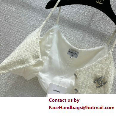 chanel white tweed tank top 2023
