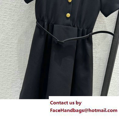 dior Black Wool and Silk Belted Short Dress 2023