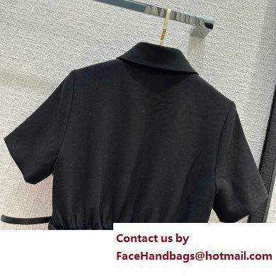dior Black Wool and Silk Belted Short Dress 2023