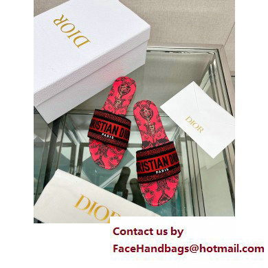 dior Black and Red Cotton with Dior Bandana Embroidery dway Slide 2023
