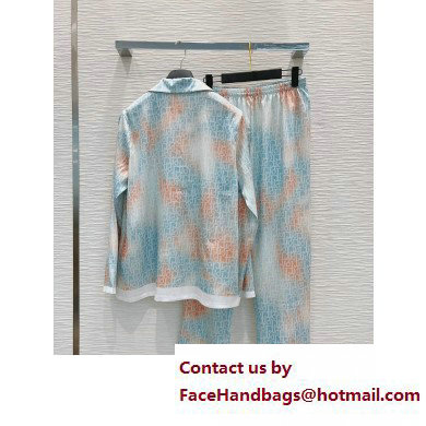 dior blue oblique printed pajama 2023