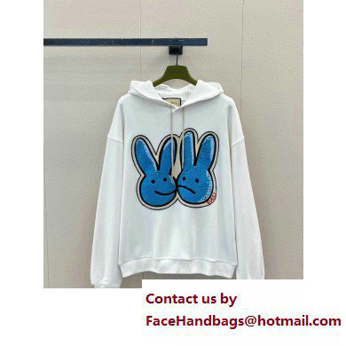 gucci Bunny print cotton jersey sweatshirt ivory 728986 2023