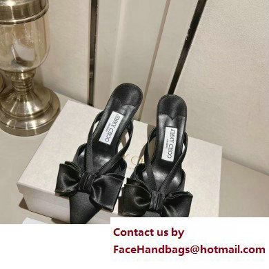 jimmy choo heel 6.5cm black Satin Flaca Mules with Bow 2023 jimmy choo heel 6.5cm black Satin Flaca Mules with Bow 2023