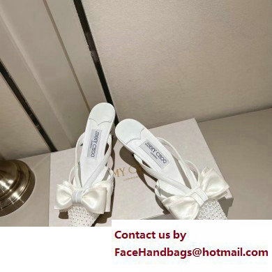 jimmy choo heel 6.5cm white Crystal Mesh Mules with Bows 2023 jimmy choo heel 6.5cm white Crystal Mesh Mules with Bows 2023