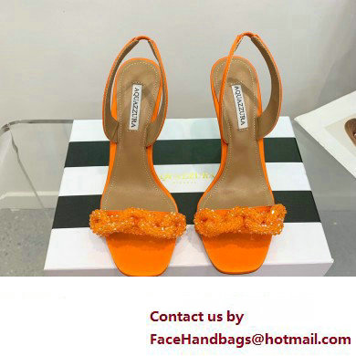Aquazzura Heel 10.5cm Chain Of Love Sandals Orange 2023