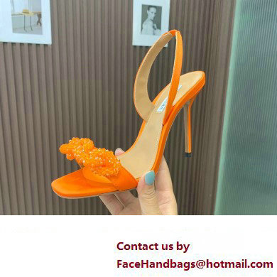 Aquazzura Heel 10.5cm Chain Of Love Sandals Orange 2023