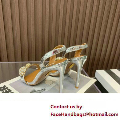 Aquazzura Heel 10.5cm Love Bubble Crystal-embellished Sandals Silver 2023