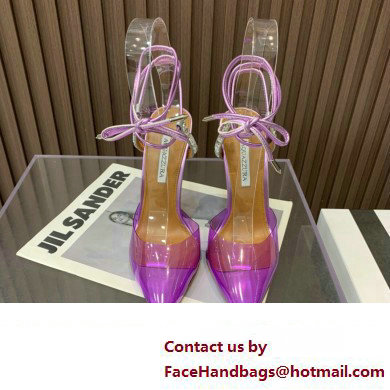 Aquazzura Heel 11.5cm Rock Chic PVC Pumps Purple 2023