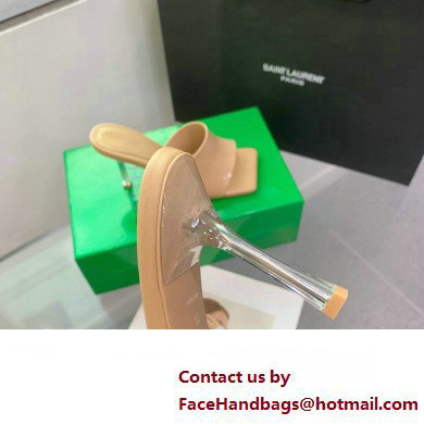 Bottega Veneta Heel Clear rubber Stretch Mules Patent Beige 2023