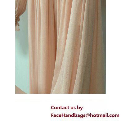 CELINE smocked folk dress in silk georgette Pink 2023
