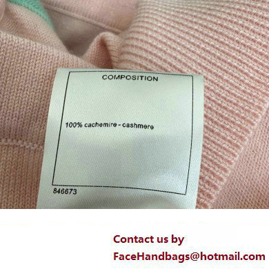 CHANEL PINK KNIT TOP WITH GREEN BELT 2023