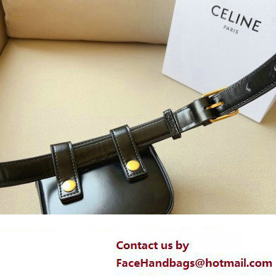 Celine BELT BAG TRIOMPHE BELT in SHINY CALFSKIN Black 2023 - Click Image to Close