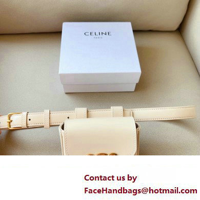 Celine BELT BAG TRIOMPHE BELT in SHINY CALFSKIN White 2023