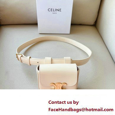 Celine BELT BAG TRIOMPHE BELT in SHINY CALFSKIN White 2023 - Click Image to Close