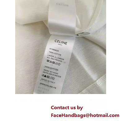 Celine loose ave 57 sky t-shirt in cotton jersey OFFWHITE / PINK / VERT 2023