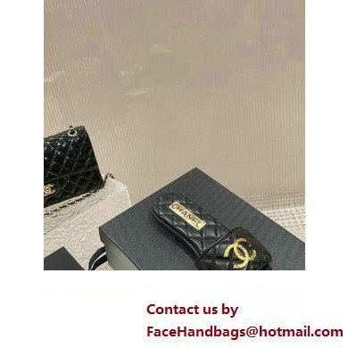 Chanel Heel 2cm Gold CC Logo Lambskin Quilting Mules G45014 Black 2023