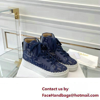Chloe Lace Lauren high-top sneakers Blue 2023 - Click Image to Close