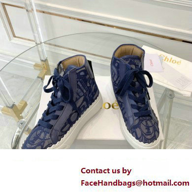 Chloe Lace Lauren high-top sneakers Blue 2023 - Click Image to Close