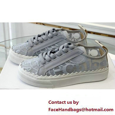 Chloe Lace Lauren low-top sneakers Gray 2023 - Click Image to Close