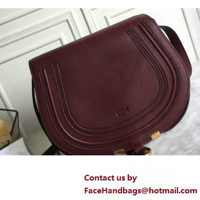 Chloe Marcie small/Medium saddle bag Burgundy - Click Image to Close