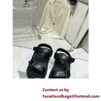 Dior D-Wave Sandals in Lambskin Black 2023