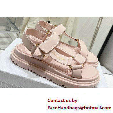 Dior D-Wave Sandals in Lambskin Light Pink 2023