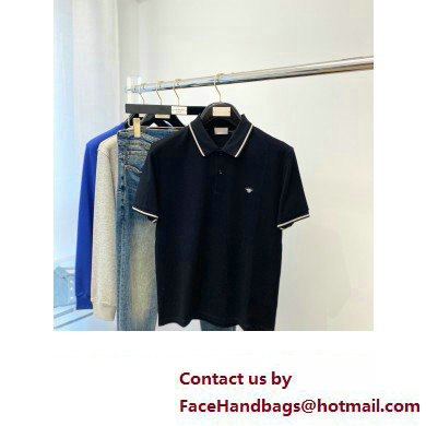 Dior MEN'S Polo Shirt with Bee Embroidery black 2023 - Click Image to Close