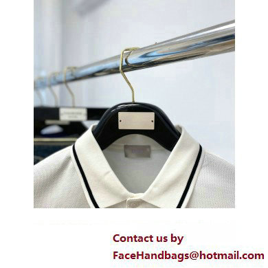 Dior MEN'S Polo Shirt with Bee Embroidery white 2023 - Click Image to Close