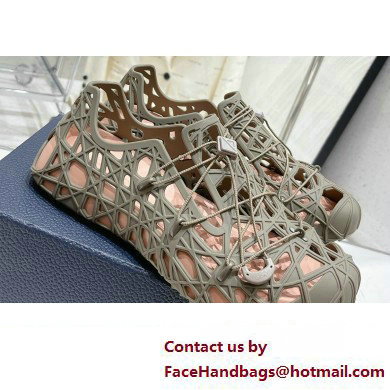 Dior Warp Men's Sandals Khaki Cosmo Rubber with Warped Cannage Motif 2023