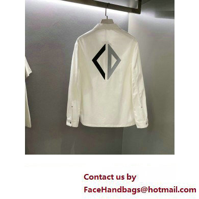 Dior men's White Cotton-Blend Twill CD Diamond Overshirt 2023