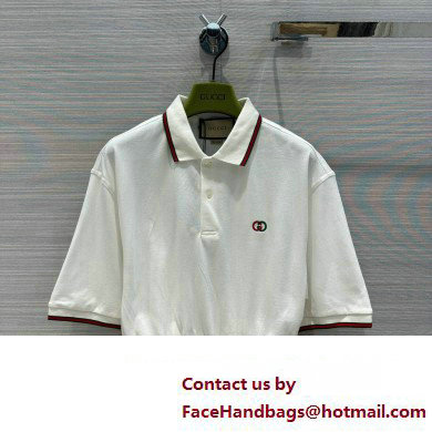 GUCCI Cotton piquet polo shirt with Web 717419 2023